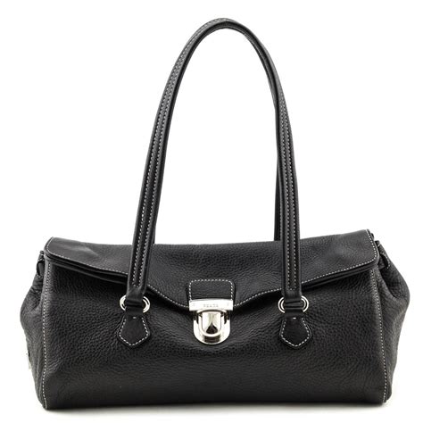 prada black purse used.